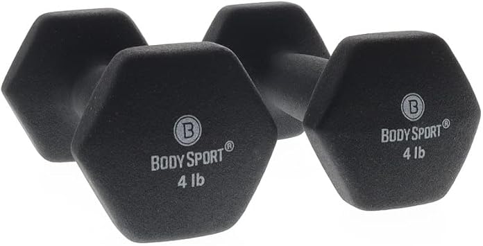 Body Sport Neoprene Dumbbell Pair - Strength Training Equipment for Exercises - Home Gym Accessories - Weight Training