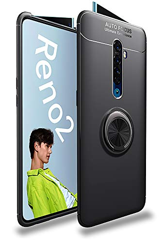 SORAKA Cover Trasparente per OPPO Reno con Supporto anello,Cover Acrilico trasparente Custodia OPPO Reno con piastra metallica per Supporto Auto Smartphone Magnetico