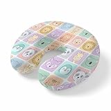 ZFUNCING Travel Pillows U-Shaped Neck Pillow Cartoon Lion Fox Panda Elephant Ergonomic Memory Foam Pillow Head Cushion,Zoo Cute Animals Soft Portable Neck Pillows for Office Airplane Car Train