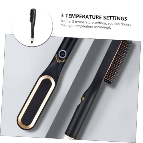 Cepillo eléctrico para alisar pelo y barba portátil oro miniatura 7