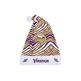 Zubaz NFL Colorful Embroidered Santa Hat for Men and Women, One Size, Minnesota Vikings Team Colors, Minnesota Vikings