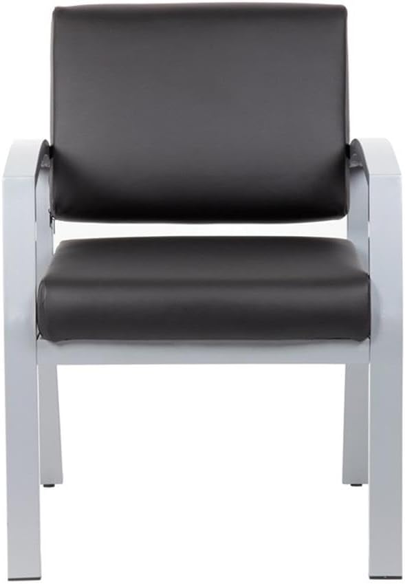 Boss Office Products Conrad Guest/Reception Aluminum Chair in Black