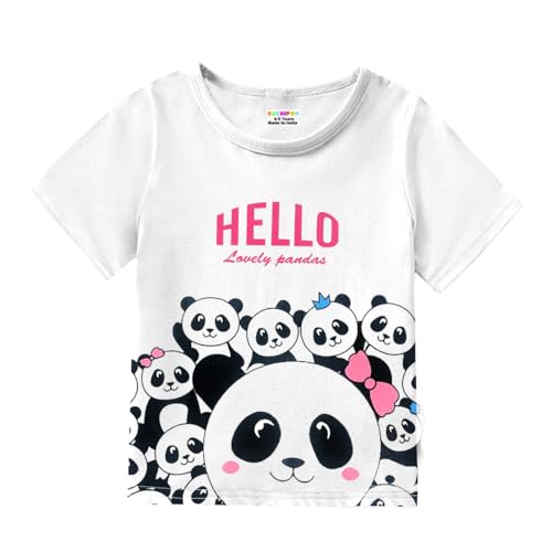 Image of Kuchipoo Girls Half Sleeves Regular Fit Cotton T-Shirt