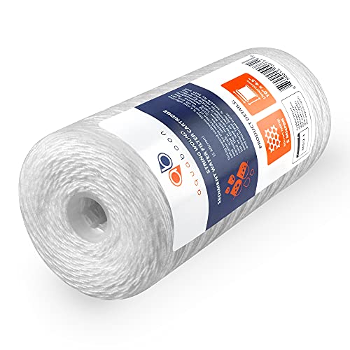 Aquaboon 5 Micron 10" String Wound Sediment Water Filter Cartridge | Whole House Sediment Filtration | Compatible With 84637, Wpx597P, Pc10, 355214-45, 355215-45, Wp1097P Wp597P 2-Pack #TOP1