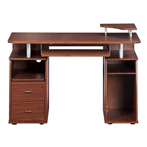 Techni Mobili Complete Computer Workstation Desk With Storage, Mahogany, 48" W X 22" D X 34" H #TOP3