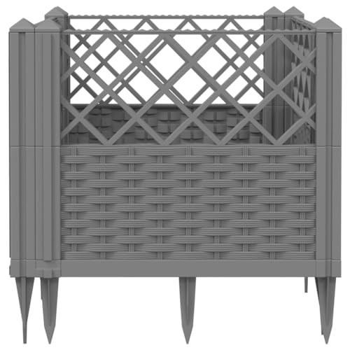 Jardinière modulaire gris clair en PP bac à fleurs légumes et herbes