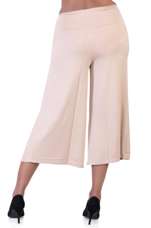 Image of Women's Viscose Calf-Length Palazzo Pants