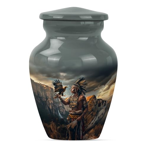 Image of Native American Mini Memorial Urns - Ash Urns for Adult Female & Men (3-Pack, 3 inch)