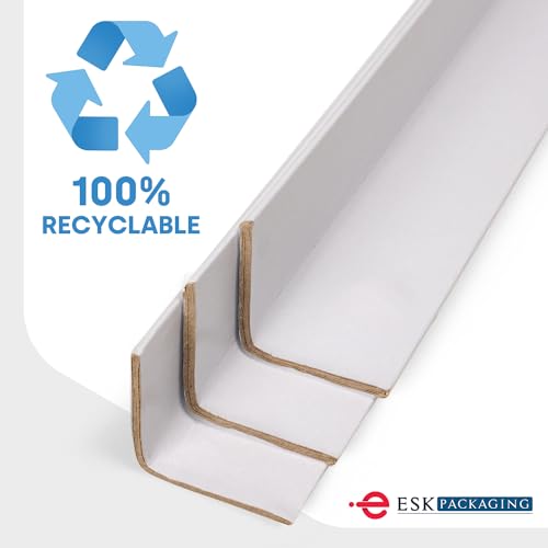 ESK Packaging Cardboard Edge Protectors for Shipping - 2"W x 2"D x 48"L, Medium Duty .160 ga, Pallet Corner Protectors, Angle Boards, White, 50/Pack by ESK Packaging - Image 5