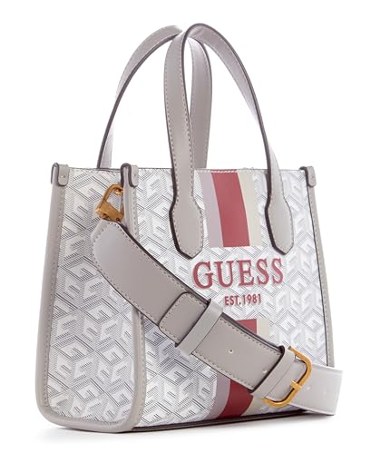 Image of GUESS Silvana Two Compartment Mini Tote Stone Logo, Stone logo, 18 x 20 cm