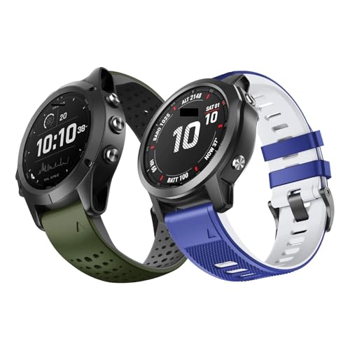 Bracelets silicone 22mm étanches et résistants pour Fenix 6 Pro