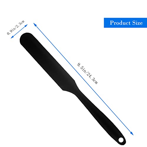 2 Pieces Long Handle Silicone Jar Spatula Non-Stick Rubber Scraper Silicone Scraper For Jars, Smoothies, Blenders Cooking Baking Stirring Mixing Versatile Kitchen Tool (Black) #TOP2