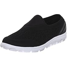 Propet Women TravelActiv Slip-On Sneaker, Black, 6.5 X-Wide
