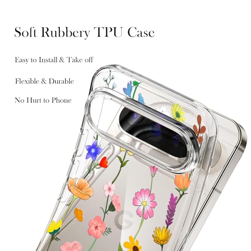 Coque Pixel 10 transparente motif gaufré : coque arrière de protection fine pour Pixel 10 Pro