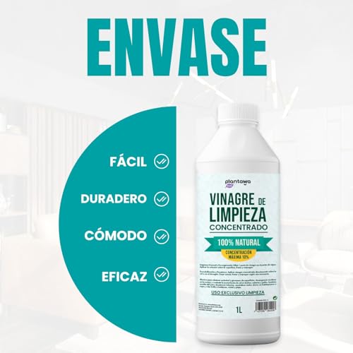 Miniatura 4 de Plantawa Vinagre De Limpieza Concentrado 10 1l Limpiador Multiusos Natural Y Potente, Antical Eficaz Desinfecta, Desengrasa Y Elimina La Cal De Superficies