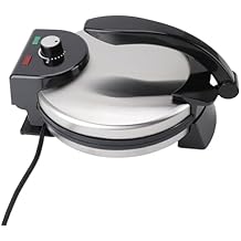10in Roti Maker, Electric Tortilla Press Maker, Knob Temperature Control Anti Stick Roti Maker Machine with Stainless Steel Cover 110V US Plug