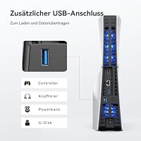 KIWIHOME Lüfter für PS5 Slim, 4-Lüfter-System mit Lüftersteuerung & USB 3.0 – Ansicht 7