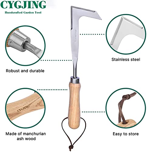 Foto von cygjing Fugenkratzer Unkrautmesser Edelstahl,Fugenkratzer mit Stiel,Fugenkratzer Unkraut Garten,Fugenreiniger Unkrautkratzer Manueller Weeder, für Jäten, Lösen, Geschenk für Gärtner.
