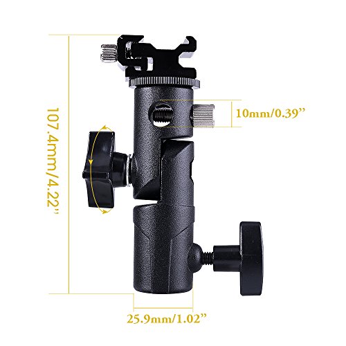 Fotosnow Camera Speedlight Mount Flash Stand Speedlite Umbrella Holder Light Stand Adapter W/Shoe Mount Compatible With Camera Nikon Pentax Olympus Dslr Flash Speedlite Led Light E Type-2 Packs #TOP4