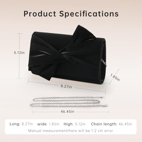 Image of WALLYN'S Satin Clutch purse evening bag for women party wedding handbag