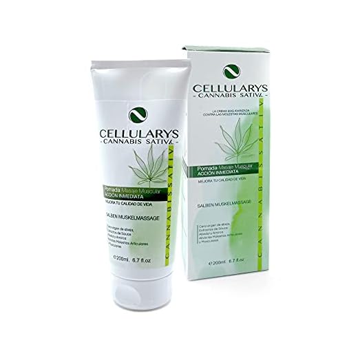 Crema muscular de Cannabis con aceite de semilla cañamo ecológico para tendinitis y dolores musculares / Espalda Cuello Rodillas Articulaciones / antiinflamatoria / Calmante dolor 200 ml