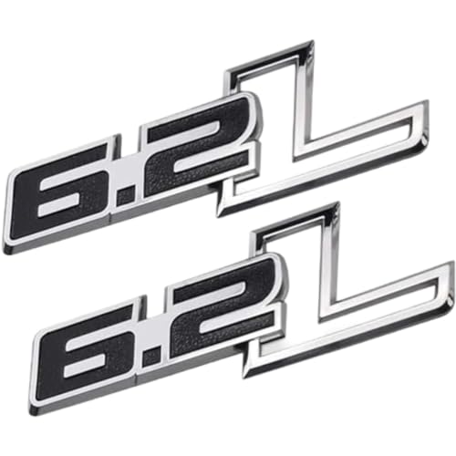 Image of 2pcs 6.2L Badge Emblems Side - 3D Decals Badge Replacement for F-150 Raptor 6.2 L F150 - Chrome