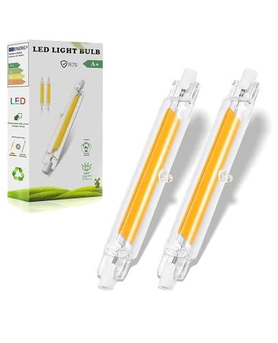 R7S LED 118 mm Regulable, 20 W LED R7S, equivalente a lámpara halógena de 200 W, blanco natural 4500 K, 2000 lúmenes, iluminación de haz de 360 °, sin parpadeo, para luminarias interiores exteriores