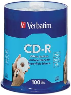Cd-R Discs 700Mb/80Min 52X Spindle White 100/Pack Qty: 100