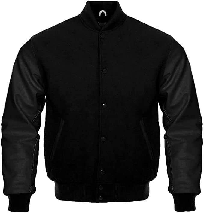 Mount Helicon Two-Tone Leather Baseball Varsity Jacket for Men - Premium Quality and Unique Design2