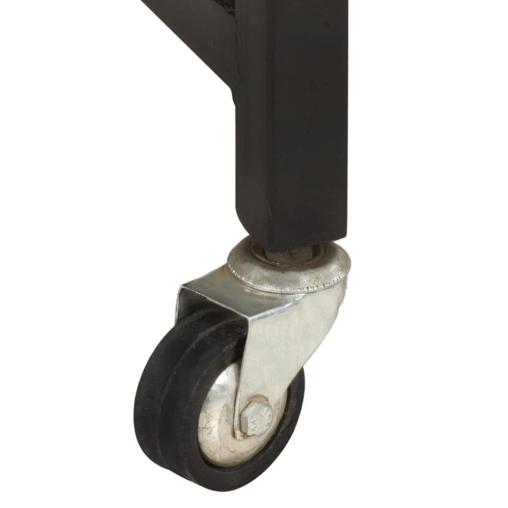 vidaXL Carrito de Cocina Carro de Servicio Doméstico Niños Garaje Estantes Almacenamiento Alimentos Bebidas Estable 87x36x81 cm Madera Maciza de Mango