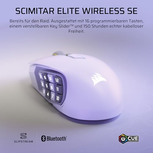 Corsair Scimitar Elite Wireless SE MMO Gaming Maus – Weiß – Ansicht 2
