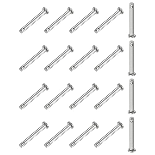 M METERXITY 20-Pack Single Hole Clevis Pins, M3 x 25mm 304 Stainless Steel Flat Head Clevis Pins for Mechanical Linkage/Fixed Parts/Ship Rigging, Link Hinge Pin Reusable