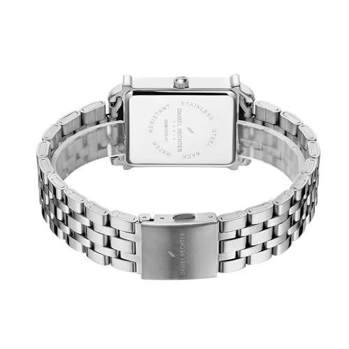 Image of Daniel Hechter Paris Etoile Collection Watch for Men Analog Watch - Rectangular Dial with Day & Date Display, Stainless Steel Strap, Quartz Movement