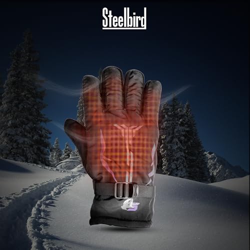 Image of Steelbird Full Finger Winter Gloves with Fur Inside - Warm, Windproof, Waterproof, Scratch Proof, Unisex Design for Men and Women, Ideal for Cold Weather
