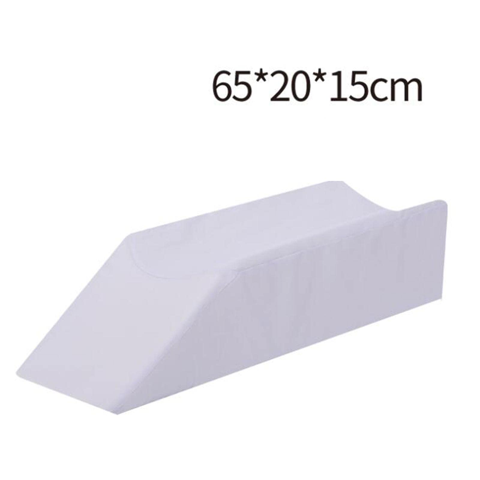 Cojín Elevador de Piernas, Almohada para Piernas, Cojín de Espuma de Alta Densidad, Soporte Elevado para, Tobillo Y Pierna, Elevador de Lesion, Blanco 65x20x15cm