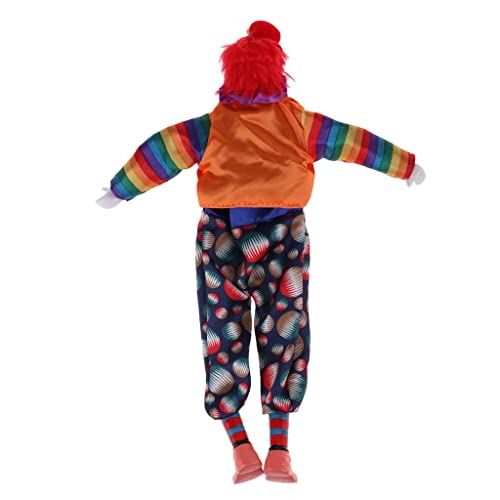 Muñeco payaso porcelana pintado 35cm colorido miniatura 2