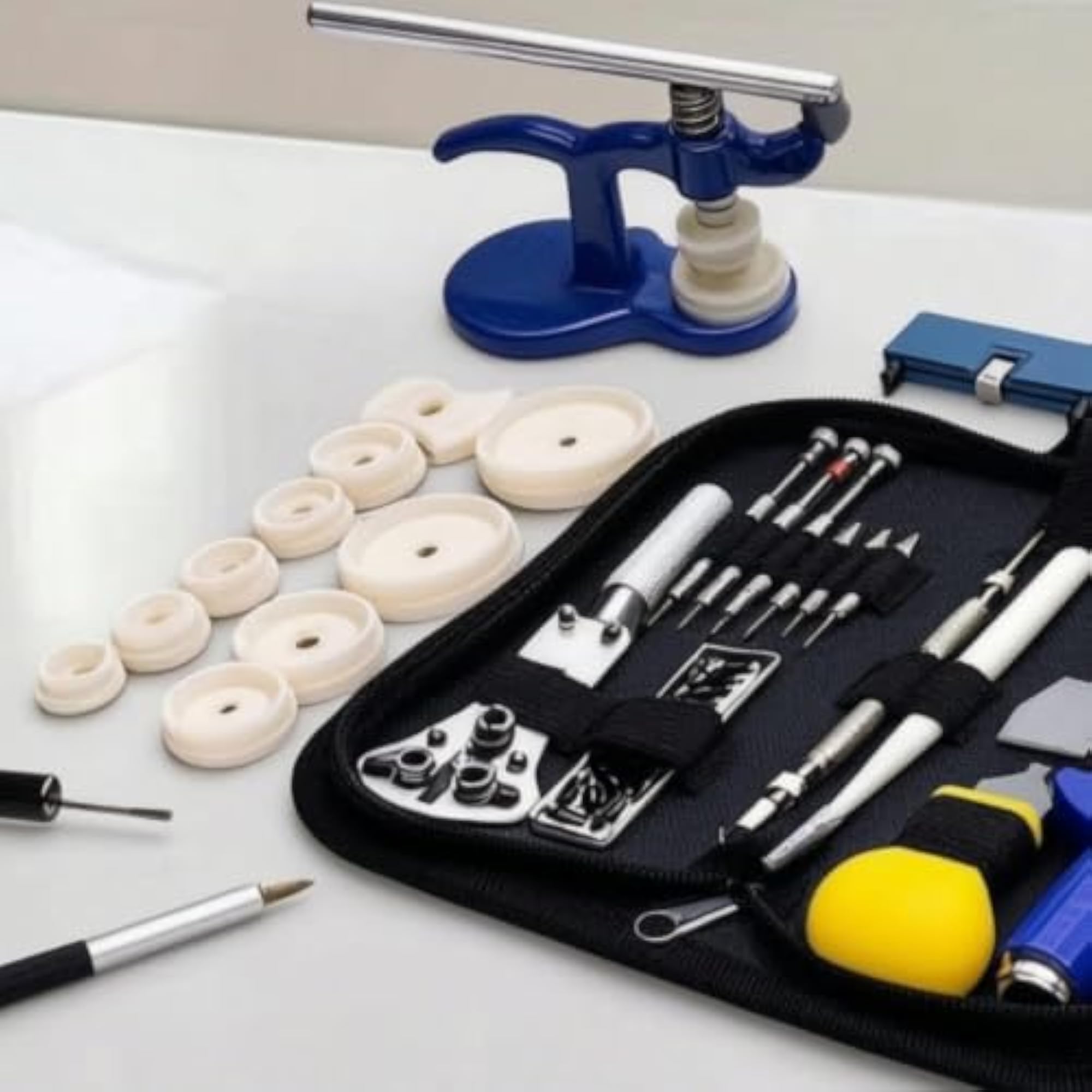 Portable Watch Repair Tool Kit with Zippered Case