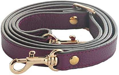 SeptCity Top Quality Grain Leather Adjustable Shoulder Straps -1.8 CM Width(20 Color)(Purple)
