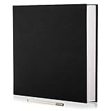 Photo Album Self Adhesive 3x5 4x6 5x7 6x8 8x10 8.5x11 11x10.6 Magnetic Scrapbook Album DIY Length 11x10.6 Inch 40 Pages Linen Cover with A Metallic Pen and DIY Accessories(Black)
