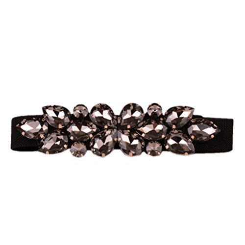 Dorchid Crystal Women Belts Thin Skiny Stretch Cummerbunds Rhinestone Cinch Elastic Slim Belts