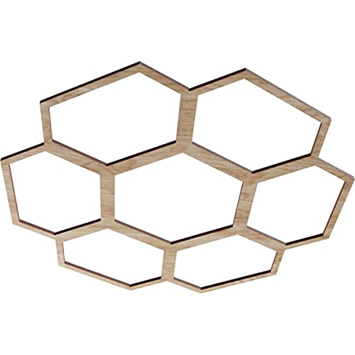 Image of Ekena Millwork 22 inchOD x 7 3 /4 inchID x 3 /8 inchT Florin Wood Fretwork Pierced Ceiling Medallion, Red Oak