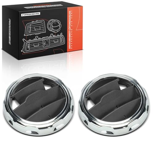 Frankberg 2x Rejilla de ventilación Boquilla de ventilación Trasera Negro Cromada Compatible con Discovery III L319 Discovery IV L319 Replace# LR041180