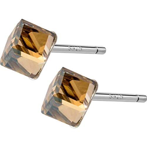 Bijoux d'oreilles argent S925 cube facetté géométrique de haute précision
