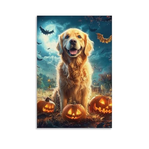 Cuadros modernos de Golden Retriever e impresiones lienzo para decoración de pasillo 1