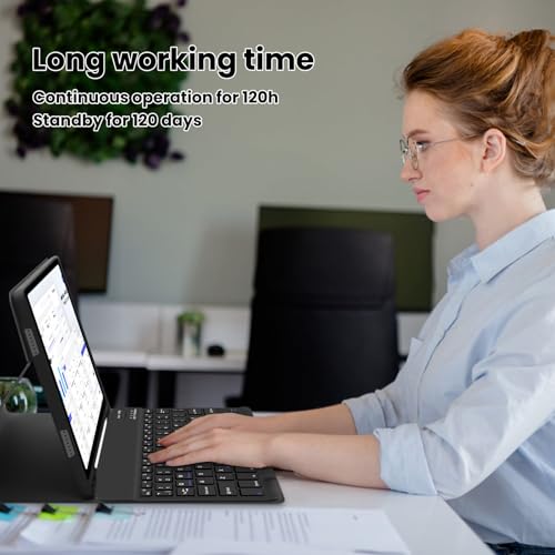 Keyboard Case for Samsung Galaxy Tab A7 10.4" 2020 SM-T500/ T505/ T507,Slim Cover with Pencil Holder,Magnetically Detachable Wireless Bluetooth Keyboard for Samsung Tablet A7, Black