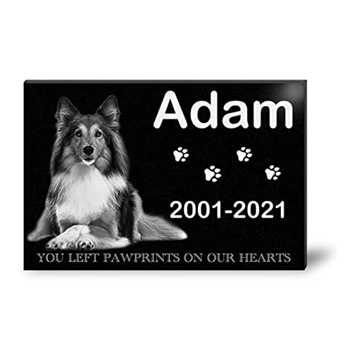 Image of ADFSTONE Pet Memorial Stones Personalized Dog Remembrance Gifts, Customized Dog Picture Grieving Plaque, DIY Gravestone, Custom Sympathy Photo Gift, Animal Grave Markers.