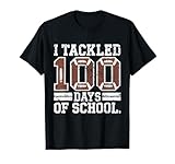 Abordé 100 días de escuela Fútbol americano 100 día Camiseta