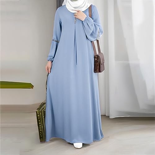 Nidddiv Turkish Women's Dress, Fashion Muslim Long Sleeve Dress, Casual  Sequins, Casual Dress, Blue : Amazon.nl: Fashion