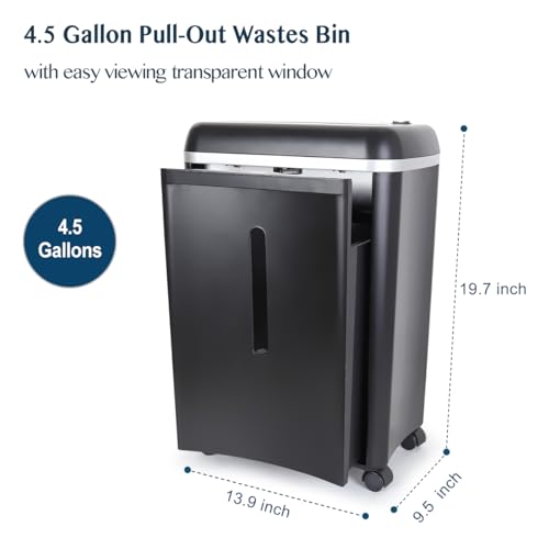 WOLVERINE 8-Sheet Super Micro Cut High Security Level P-5 Ultra Quiet Paper/Credit Card Home Office Shredder with 4.5 gallons Pullout Waste Bin SD9101 (Black) image 5