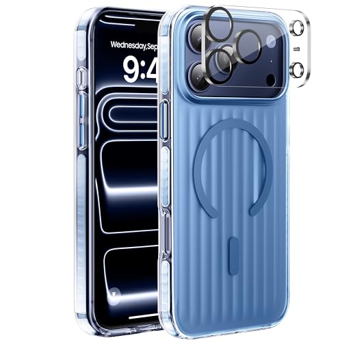Yzoiko for iPhone 17 Pro Max Case, Magnetic & Shockproof, Light Blue